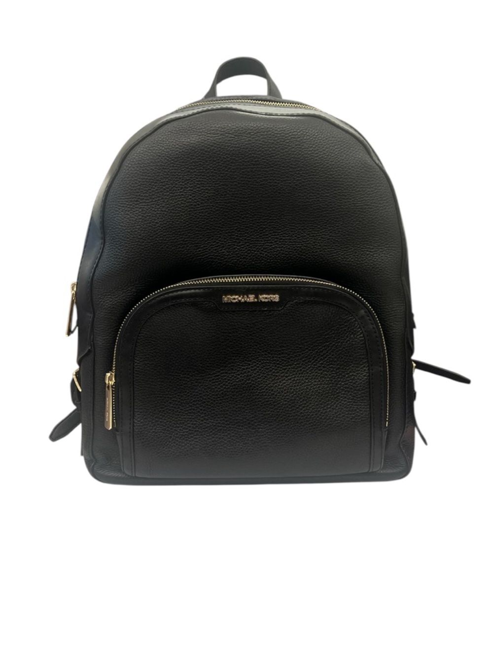 Michael Kors Black Leather Backpack with Gold Hardware